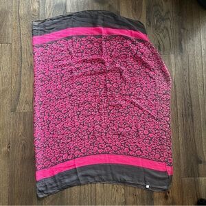 Women’s Cheetah Pink and Grey Large Scarf
